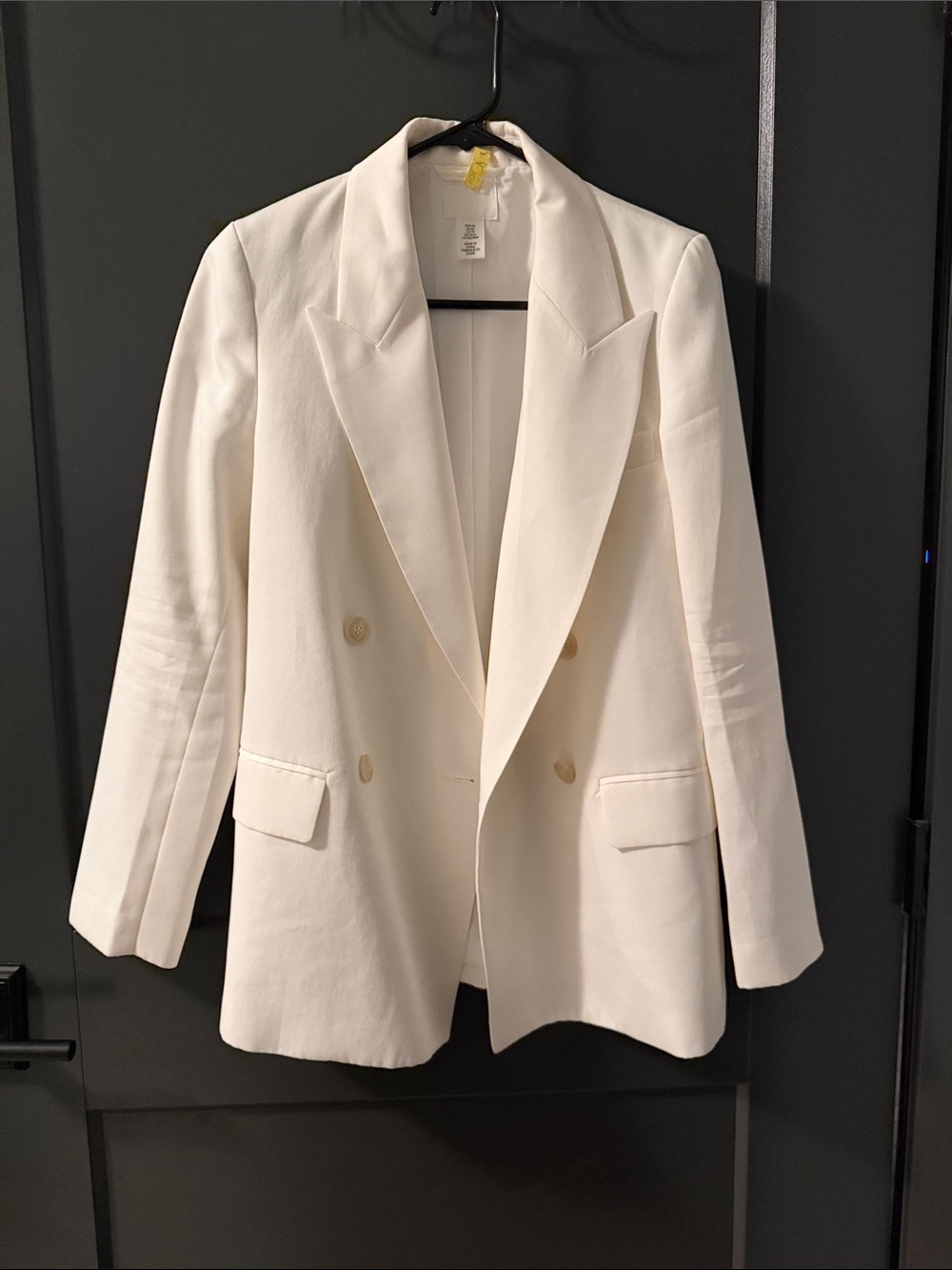 H&M Cream Double-Breasted Blazer